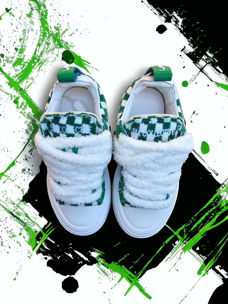 
                  
                    Load image into Gallery viewer, SIA KIDS &amp;quot;GREEN N WHITE CHECKERED&amp;quot; RERUN LOW
                  
                