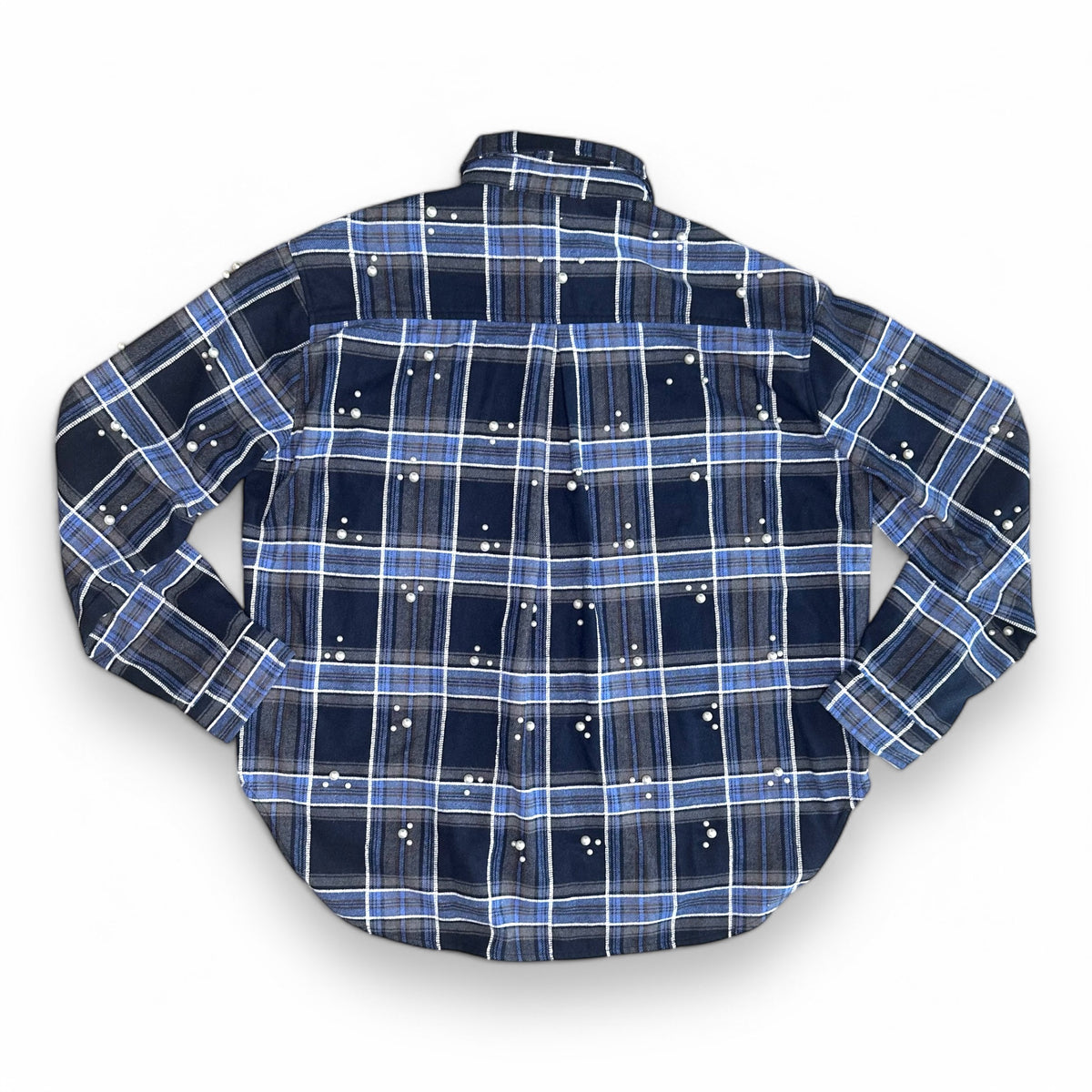 SIA HER "MIDNIGHT" PEARL EMBELLISHED PLAID FLANNEL (Labor Day ‘26)