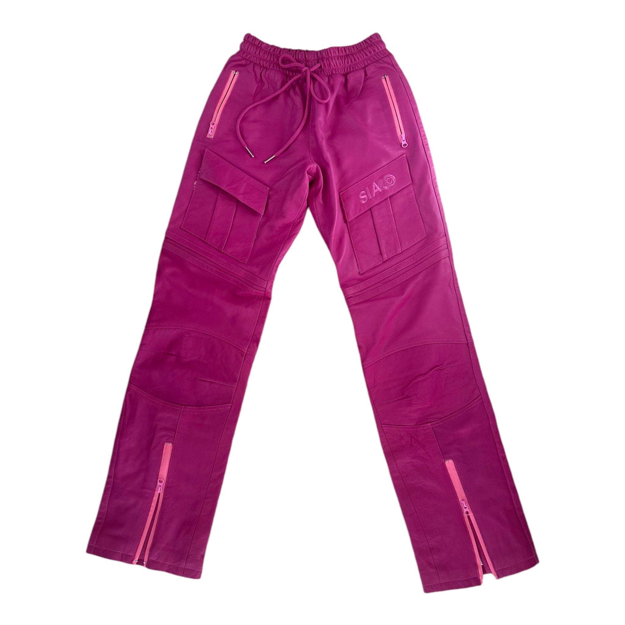 FW/24 SIA HER “ATLANTIC” LEATHER CARGO PANTS (MAGENTA)