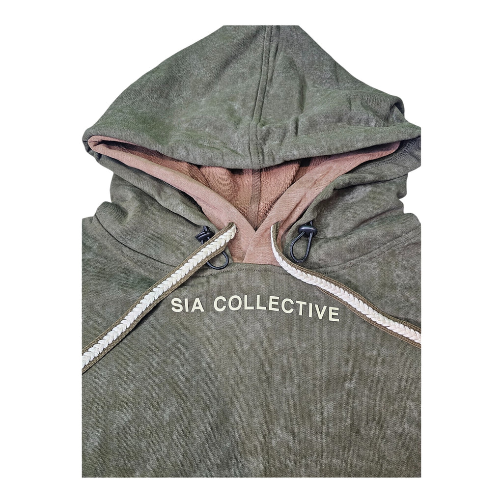 FW/24 SIA "OLIVE/COFFEE" STACKED DOUBLE HOODIE