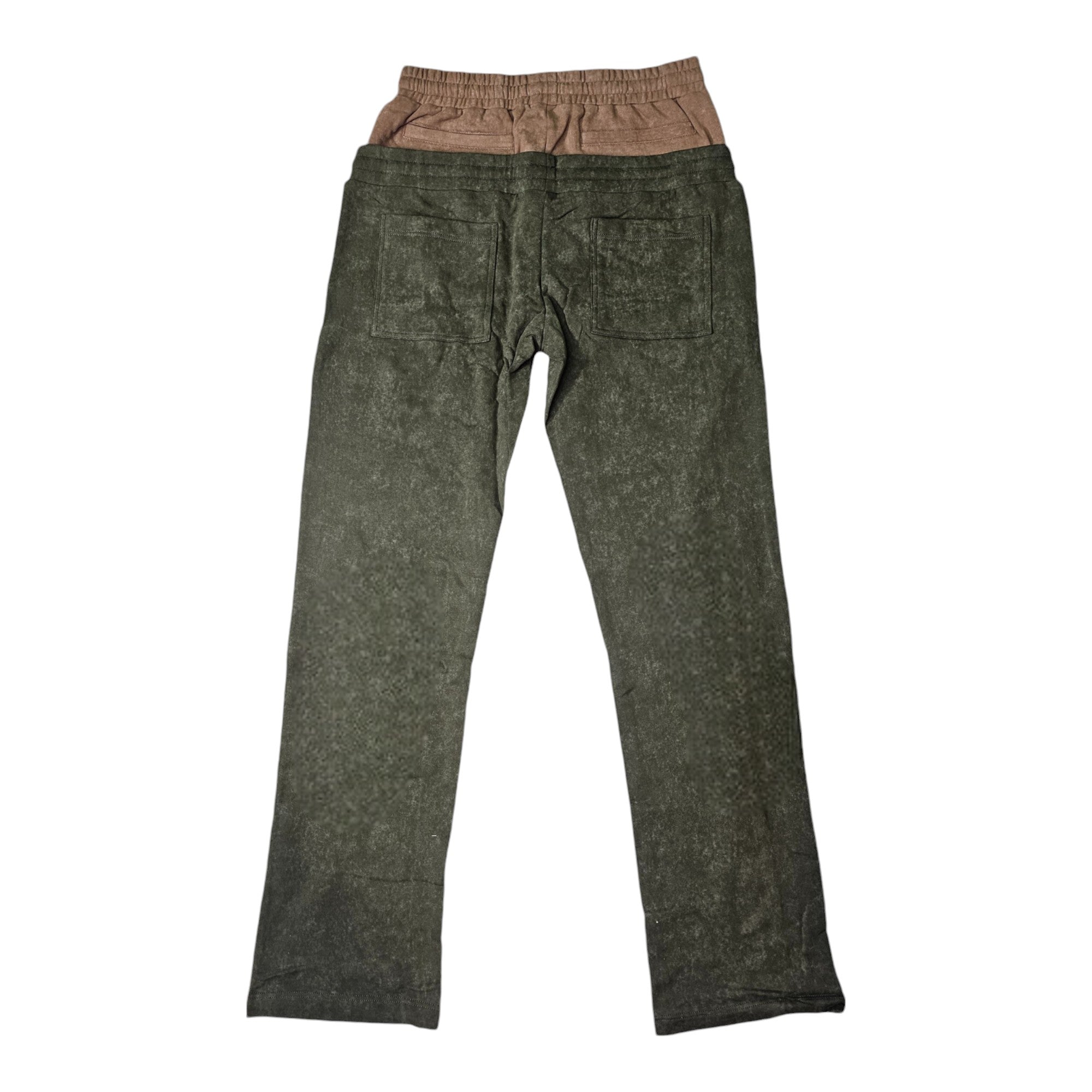 FW/24 SIA "OLIVE/COFFEE" STACKED DOUBLE SWEATPANTS