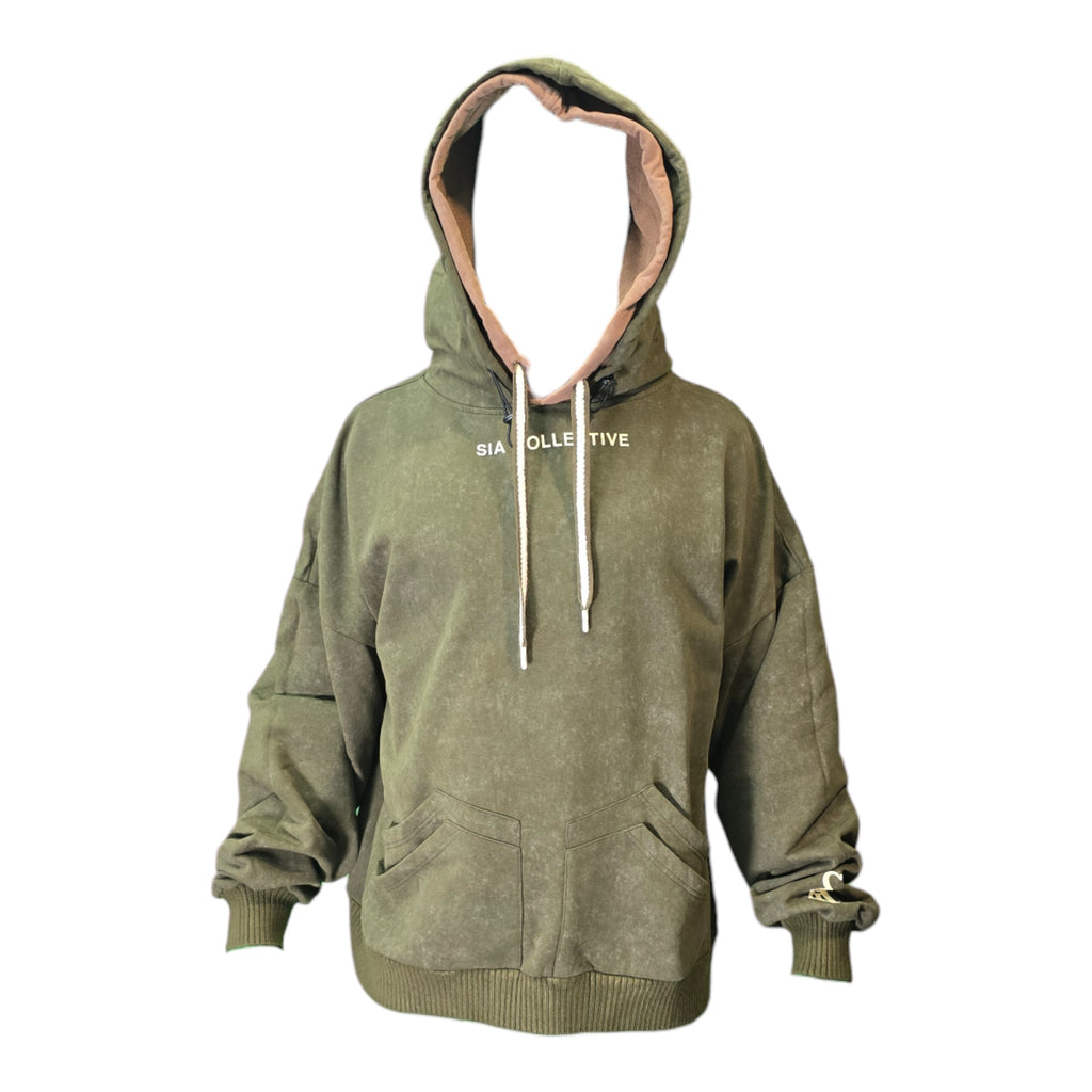 FW/24 SIA "OLIVE/COFFEE" STACKED DOUBLE HOODIE