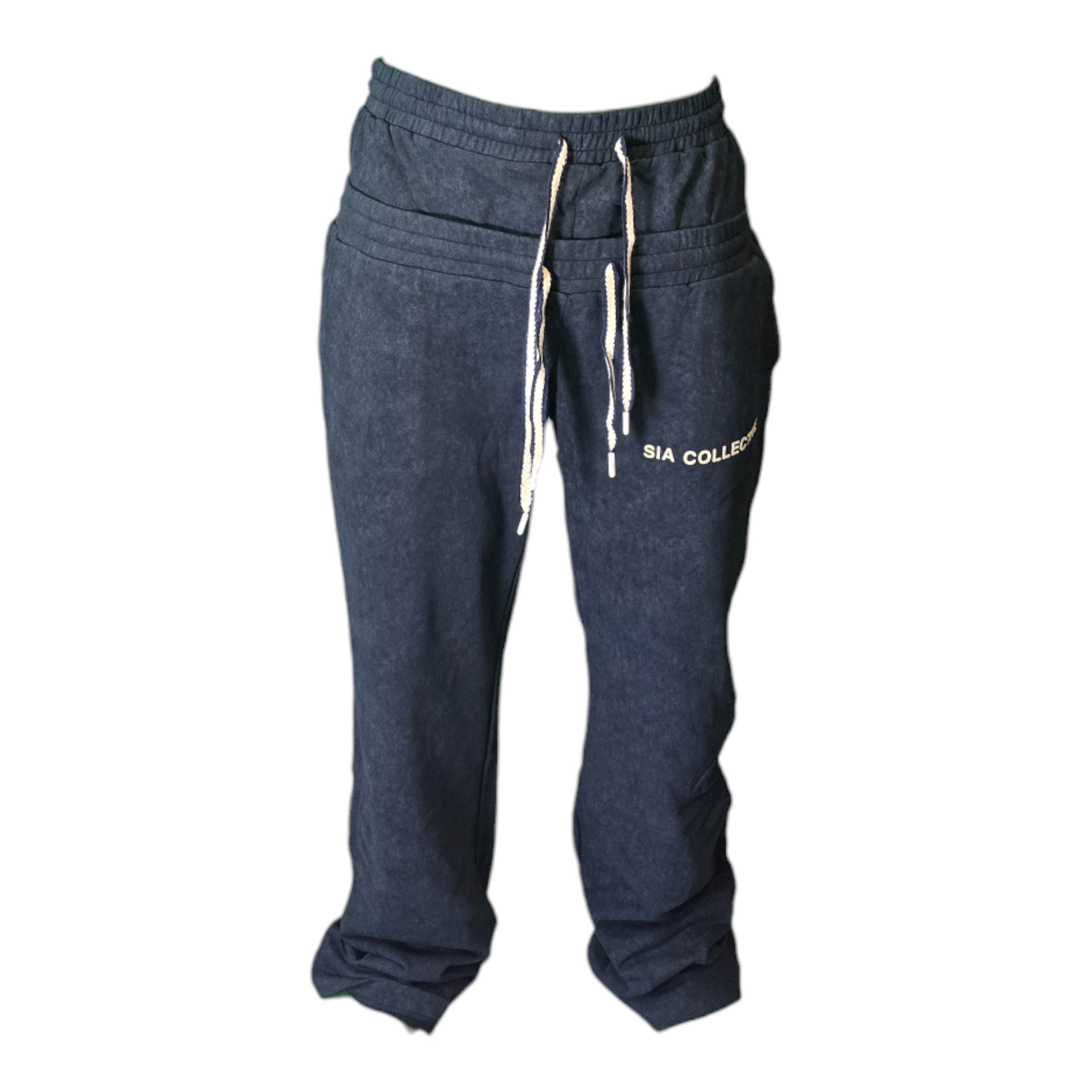 FW/24 SIA "NAVY/NAVY" STACKED DOUBLE SWEATPANTS