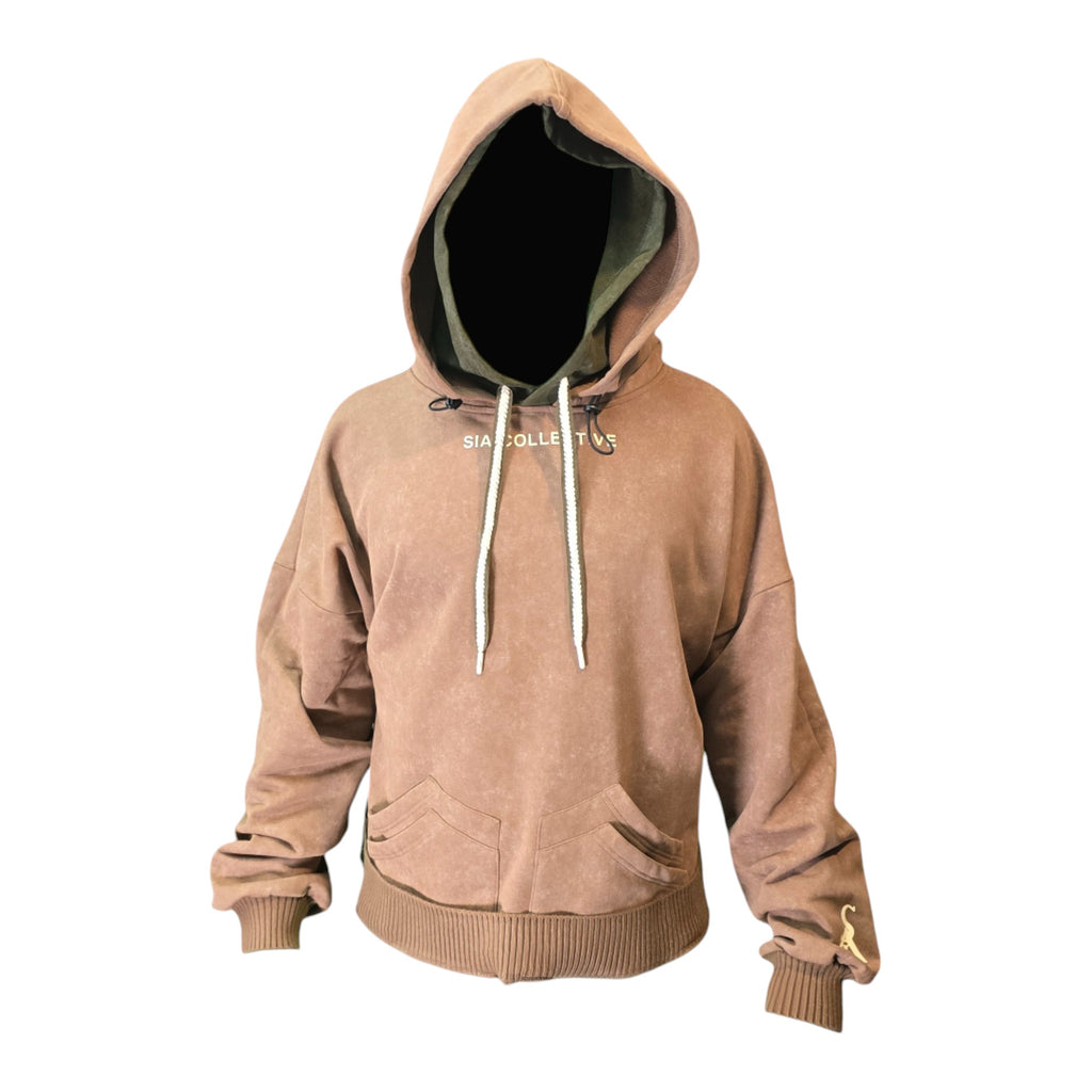 FW/24 SIA "COFFEE/OLIVE" STACKED DOUBLE HOODIE