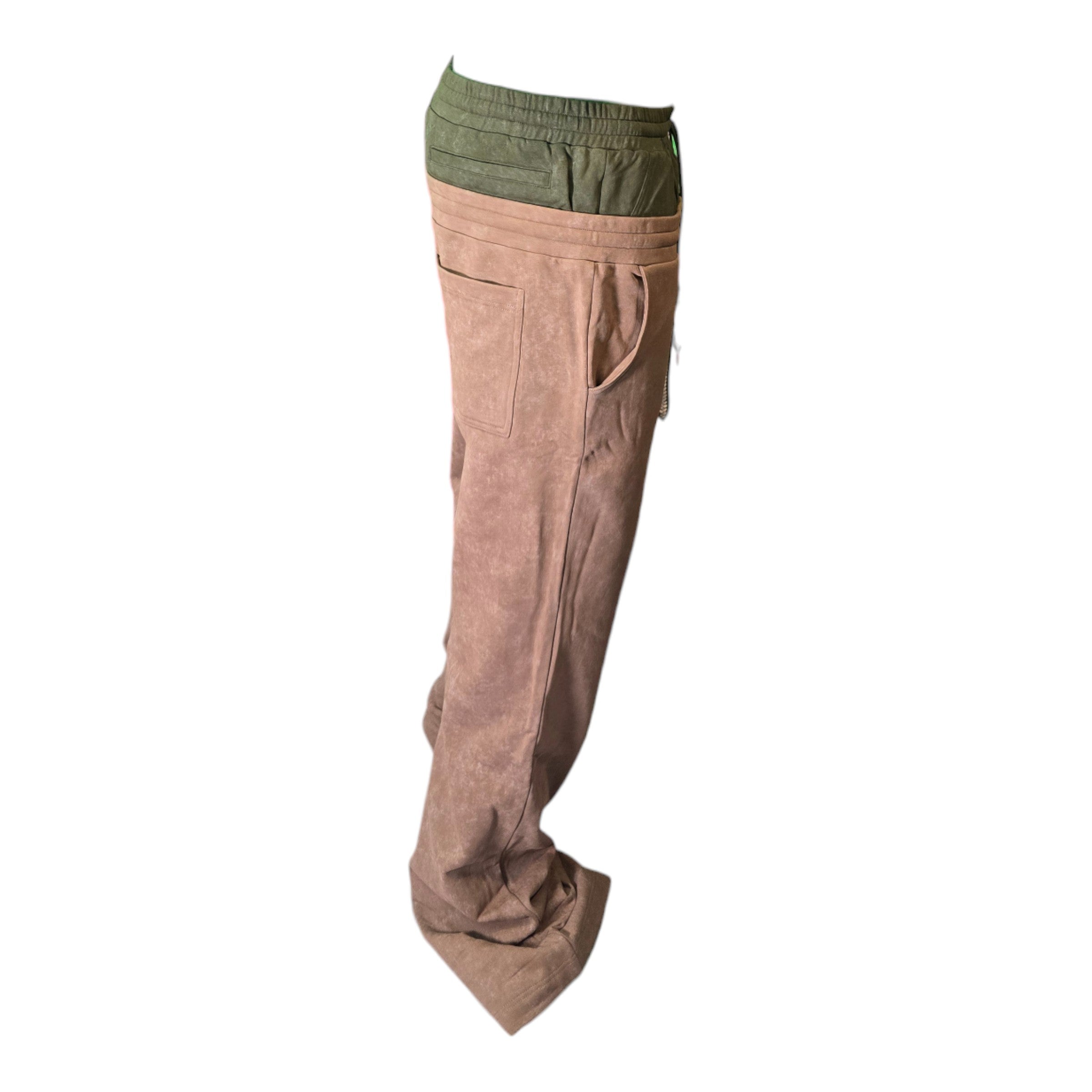 FW/24 SIA "COFFEE/OLIVE" STACKED DOUBLE SWEATPANTS