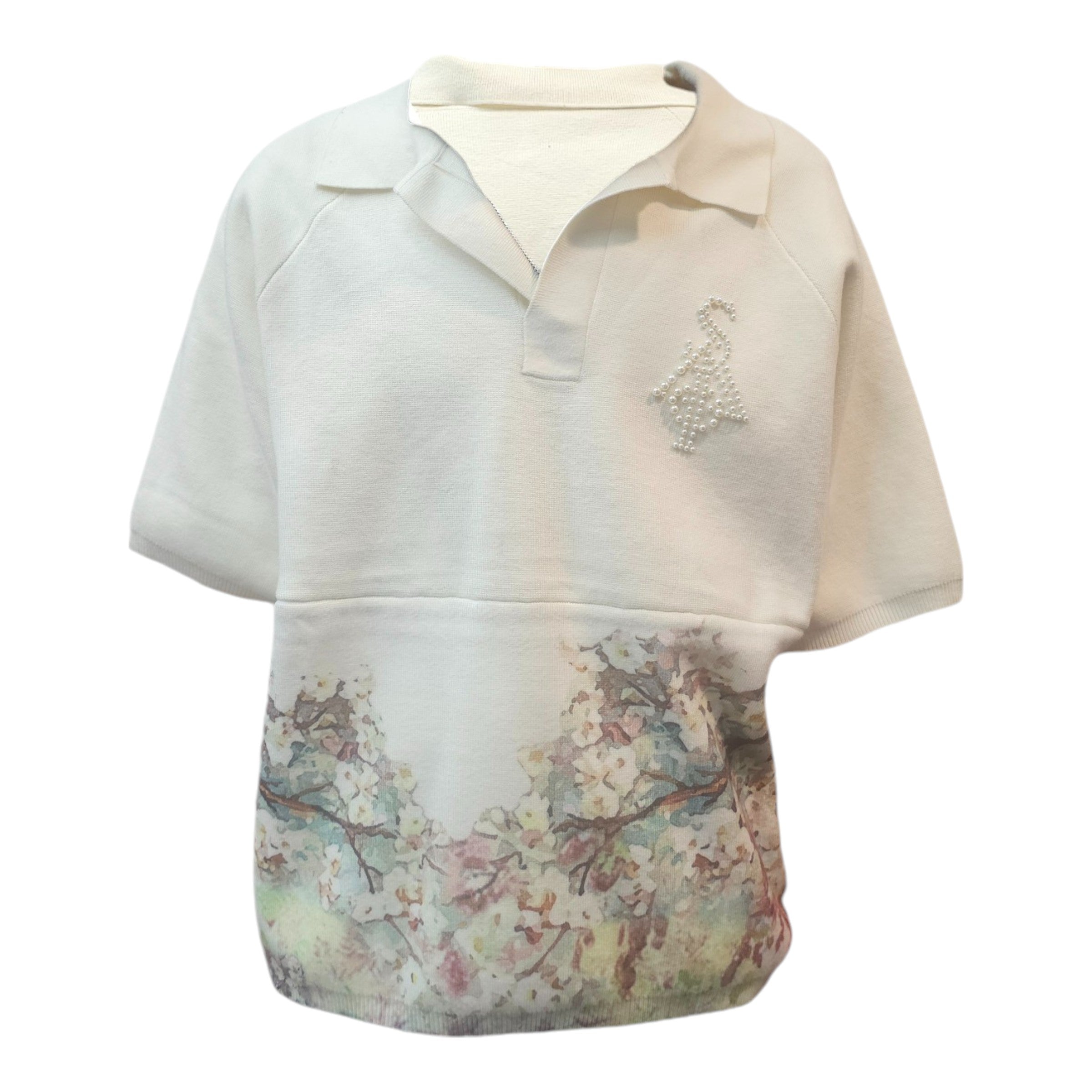 FW/24 SIA "CREAM" CROP PEARL POLO