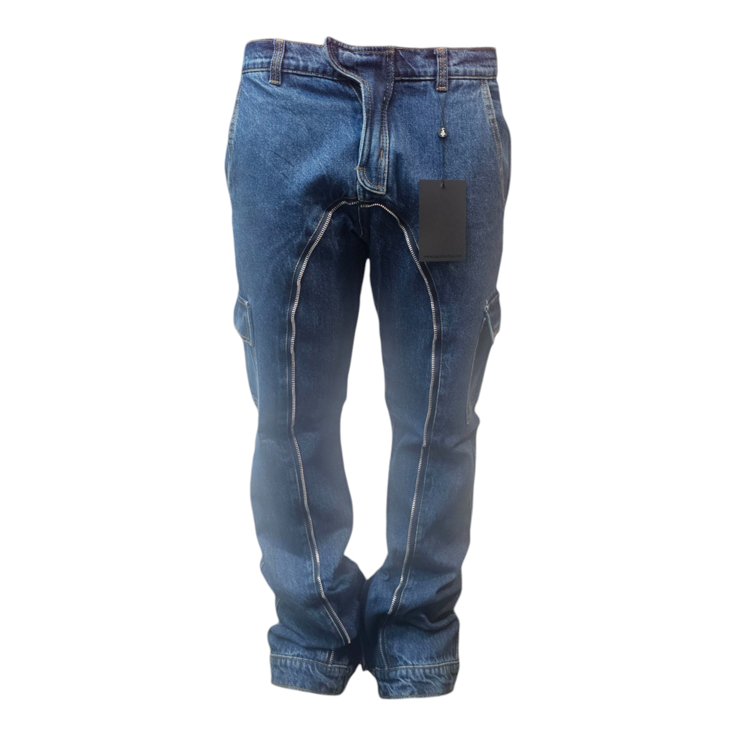 FW/24 SIA "DARK BLUE" UPSIDE-DOWN CARGO JEANS