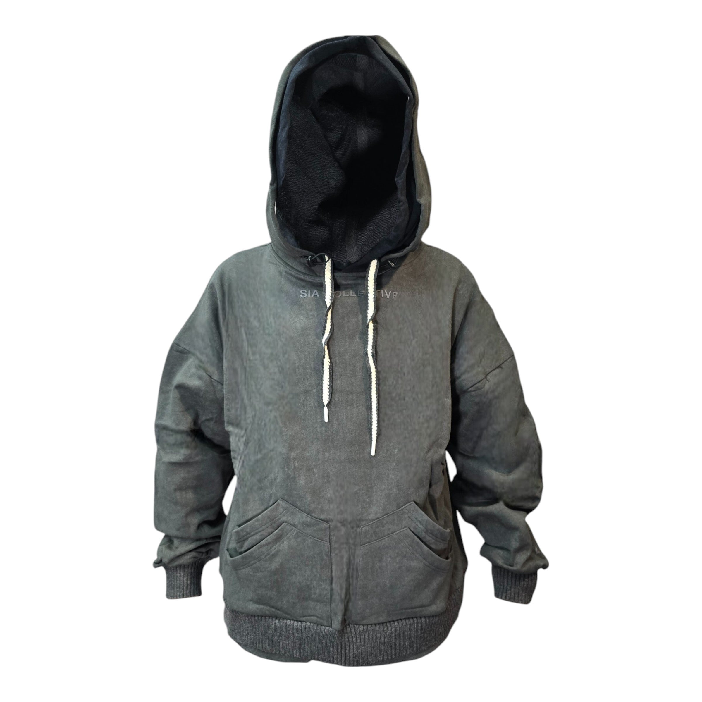 FW/24 SIA "CHARCOAL/NAVY" STACKED DOUBLE HOODIE