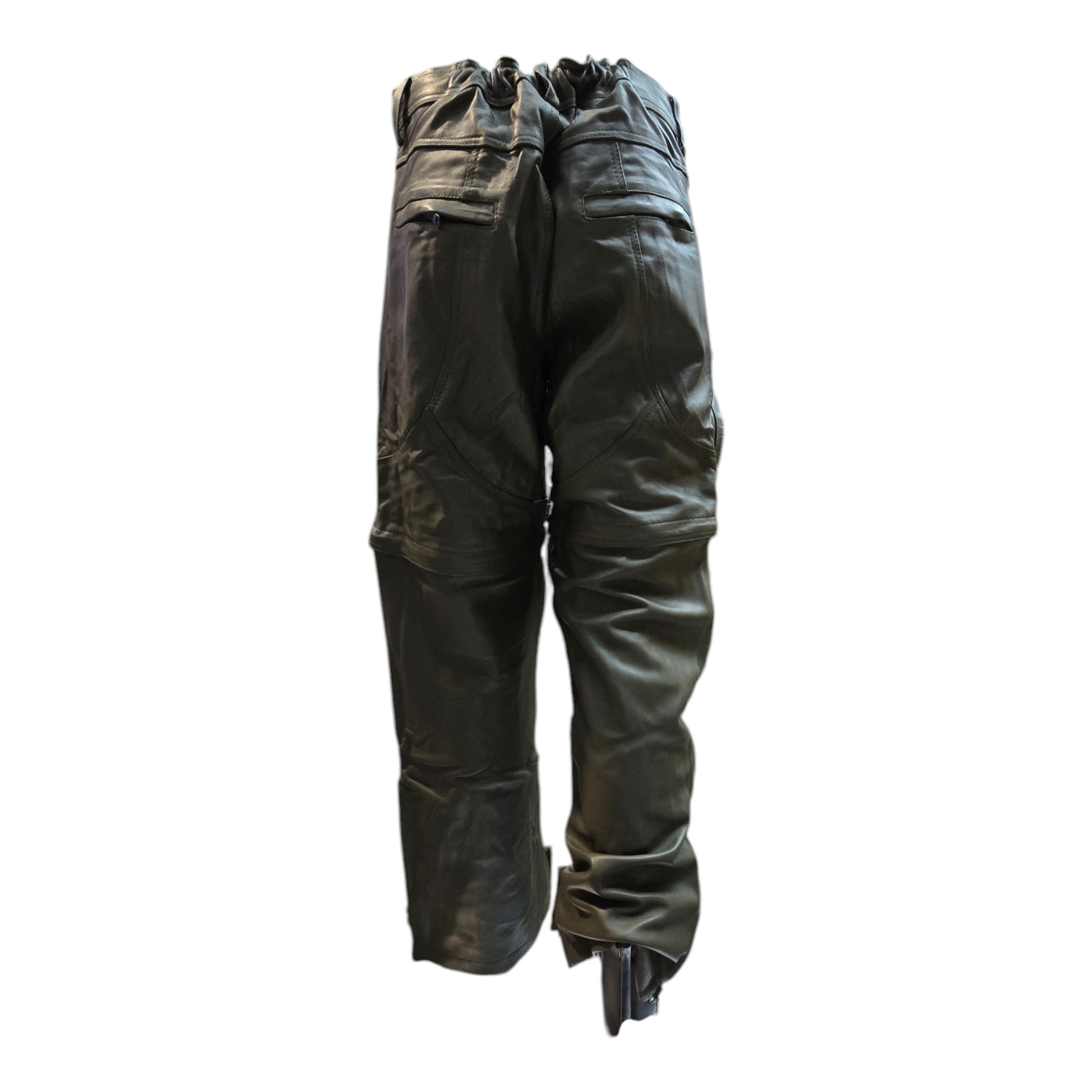 FW/24 SIA "OLIVE" STAY STRAPPED  LEATHER PANTS