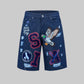 Patchwork Denim Shorts (Blue)
