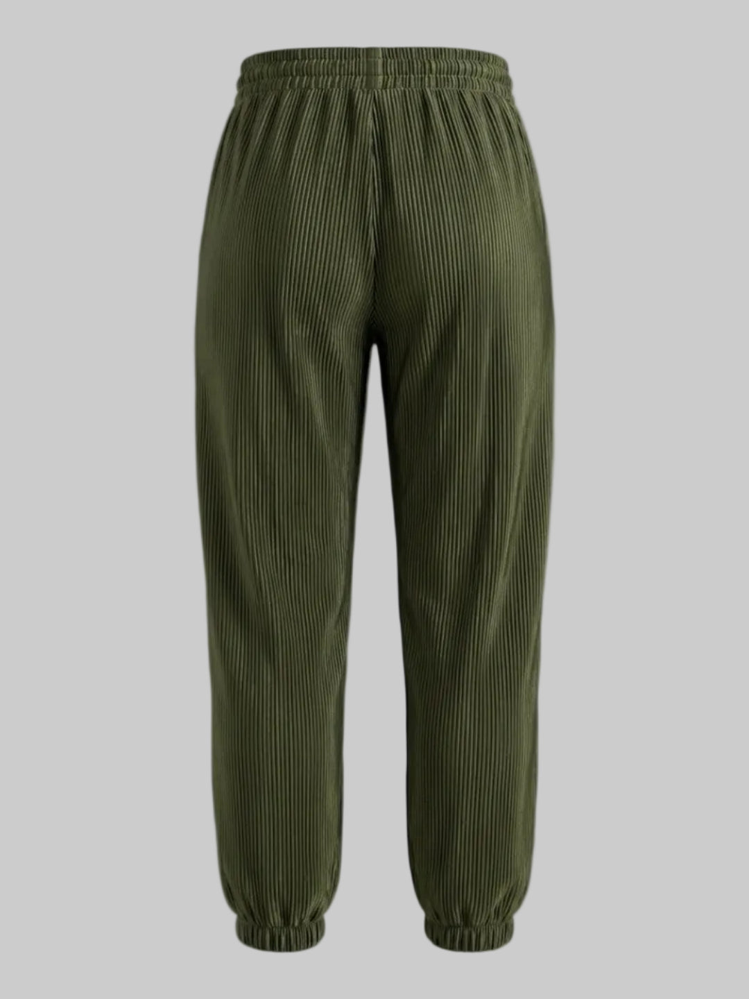 SIA HER RELAXED PLISSE DRAWSTRING PANTS (OLIVE)