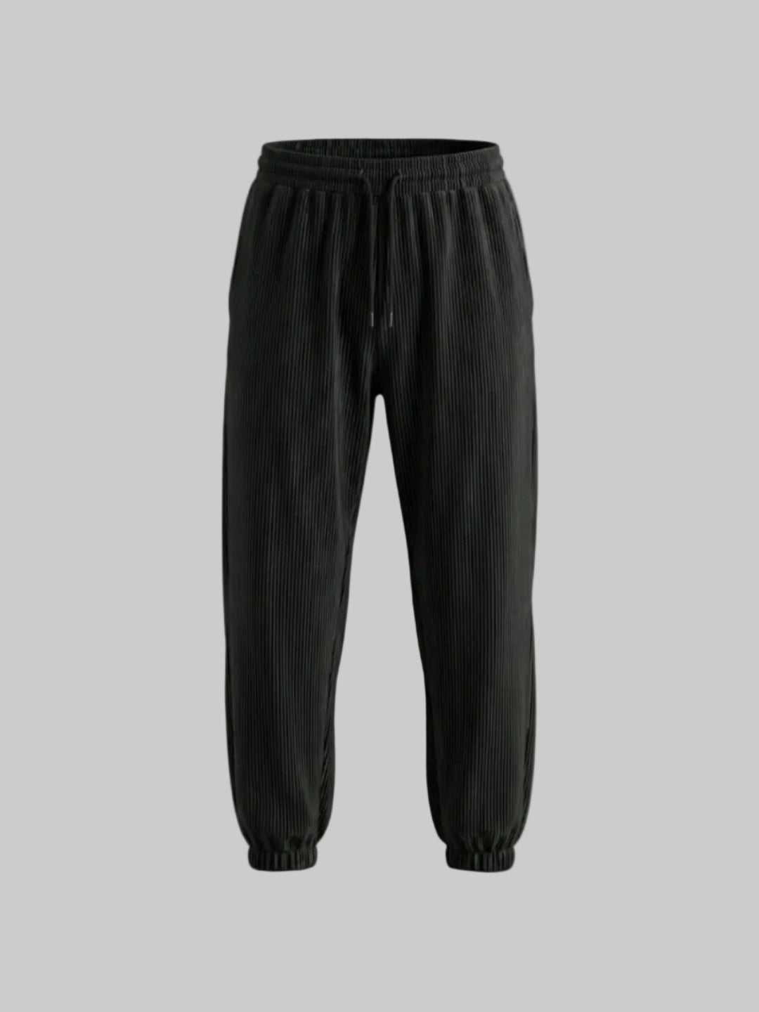 SIA HER RELAXED PLISSE DRAWSTRING PANTS (BLACK)