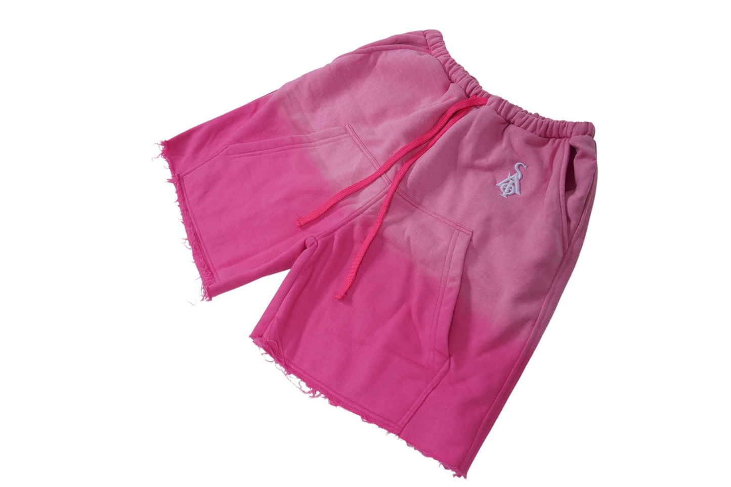 Hoodie Shorts (Pink Fade)