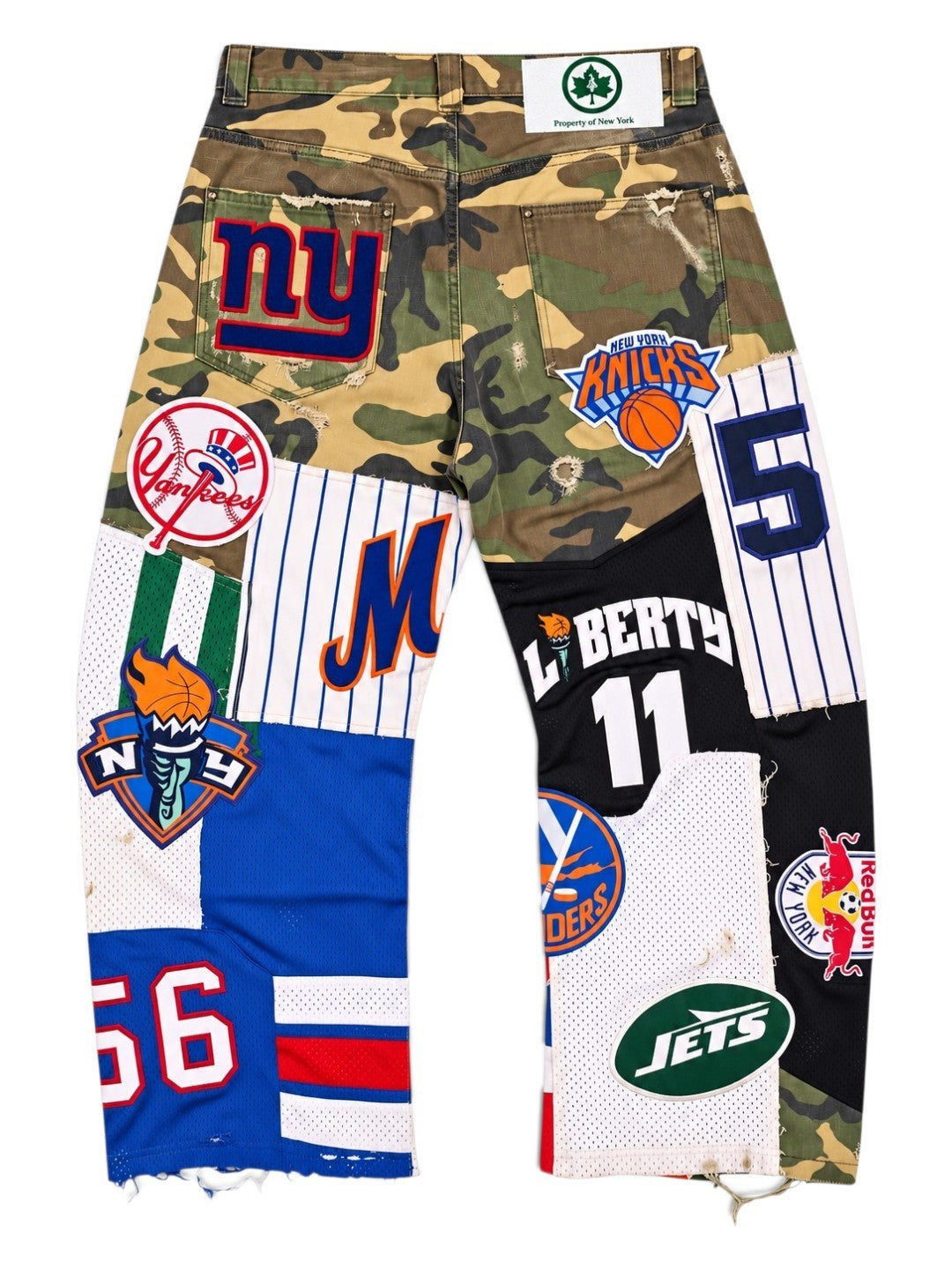 (PREORDER!!!!!) WHAT THE NEW YORK UPCYCLED PATCHWORK CAMO PANTS