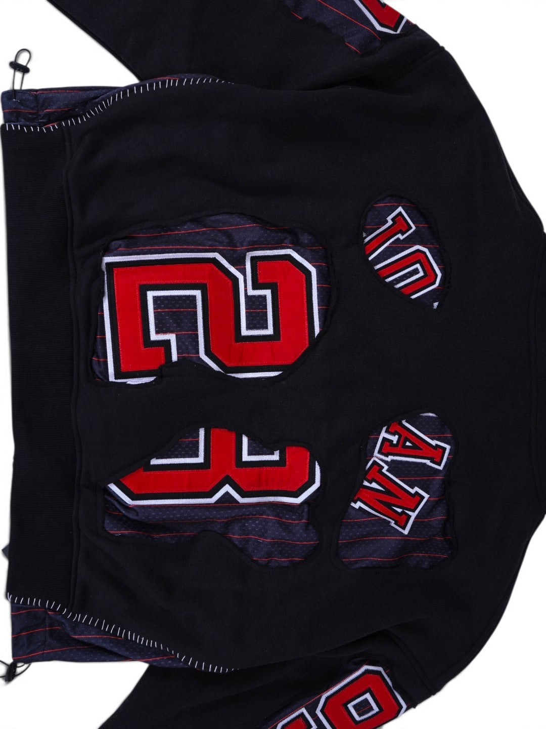 (PREORDER!!!!!) HANDMADE UPCYCLE HOODIE - (CHICAGO PINSTRIPES)