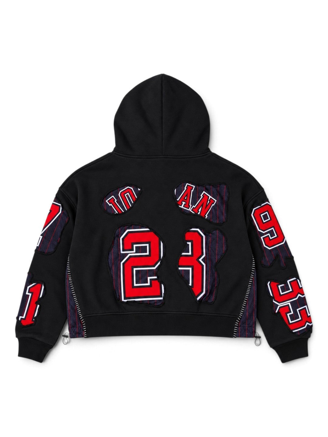 (PREORDER!!!!!) HANDMADE UPCYCLE HOODIE - (CHICAGO PINSTRIPES)