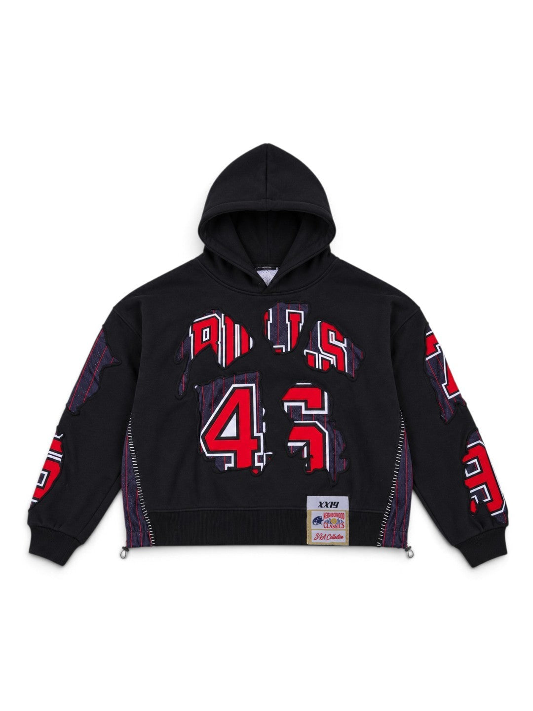 (PREORDER!!!!!) HANDMADE UPCYCLE HOODIE - (CHICAGO PINSTRIPES)