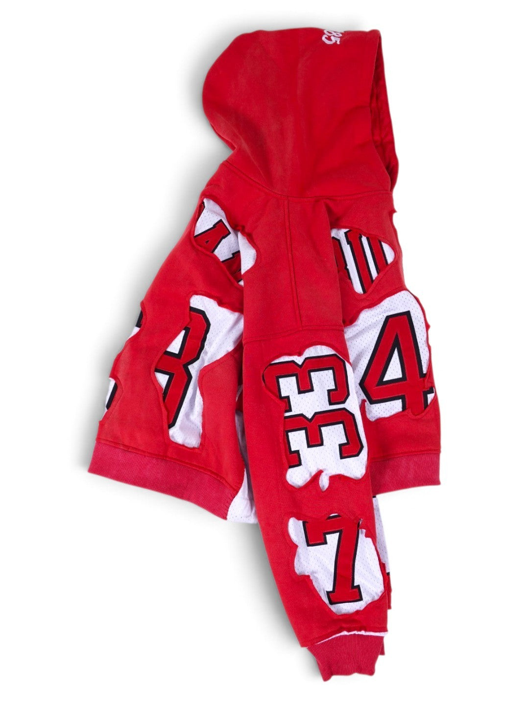 (PREORDER!!!!!) HANDMADE UPCYCLE HOODIE - (CHICAGO RED)