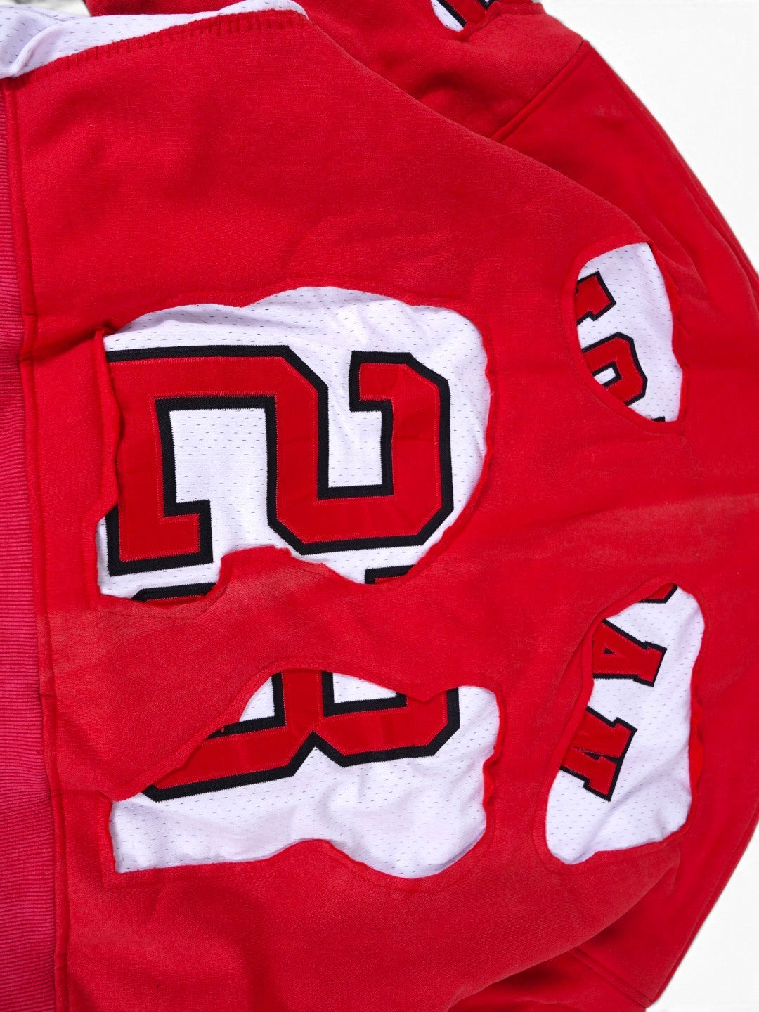 (PREORDER!!!!!) HANDMADE UPCYCLE HOODIE - (CHICAGO RED)