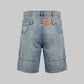Double Waist Utility Denim Shorts (Blue)