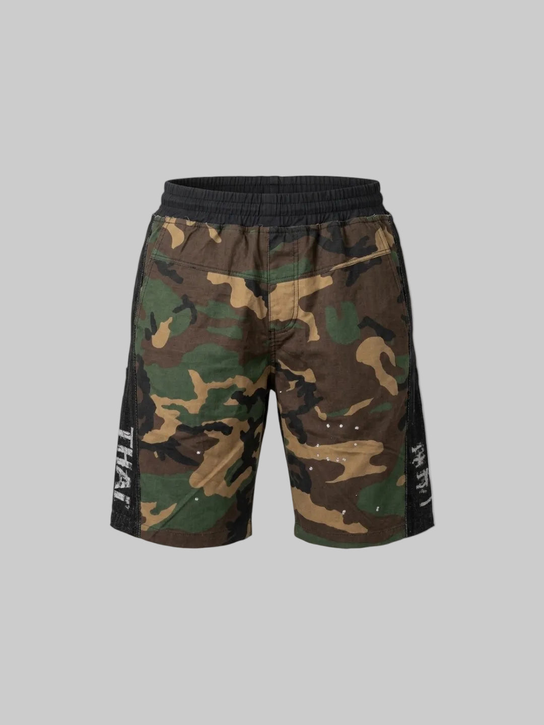 PATCHWORK DENIM SHORTS (Black)