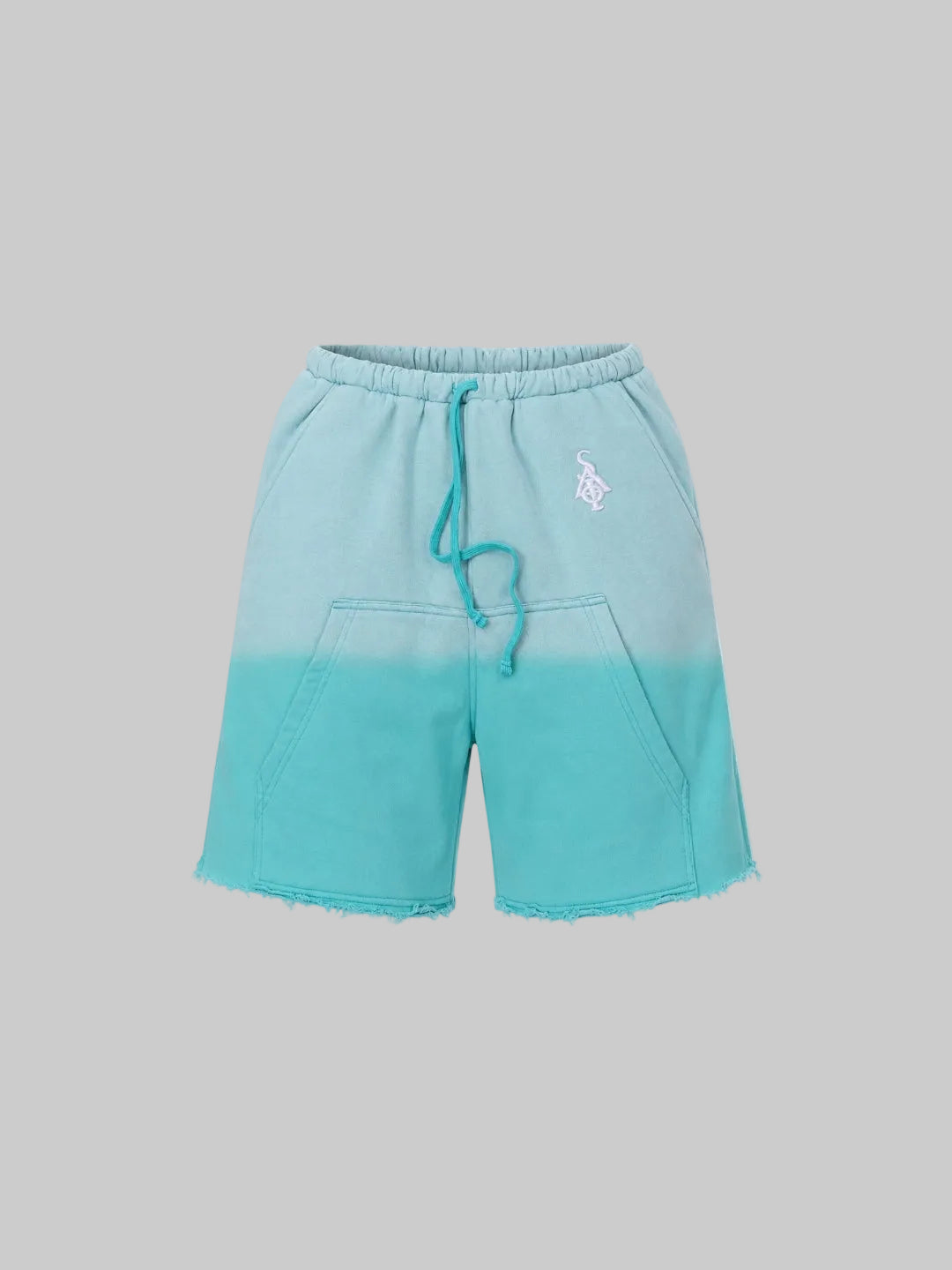 Hoodie Shorts (Turquoise Fade)