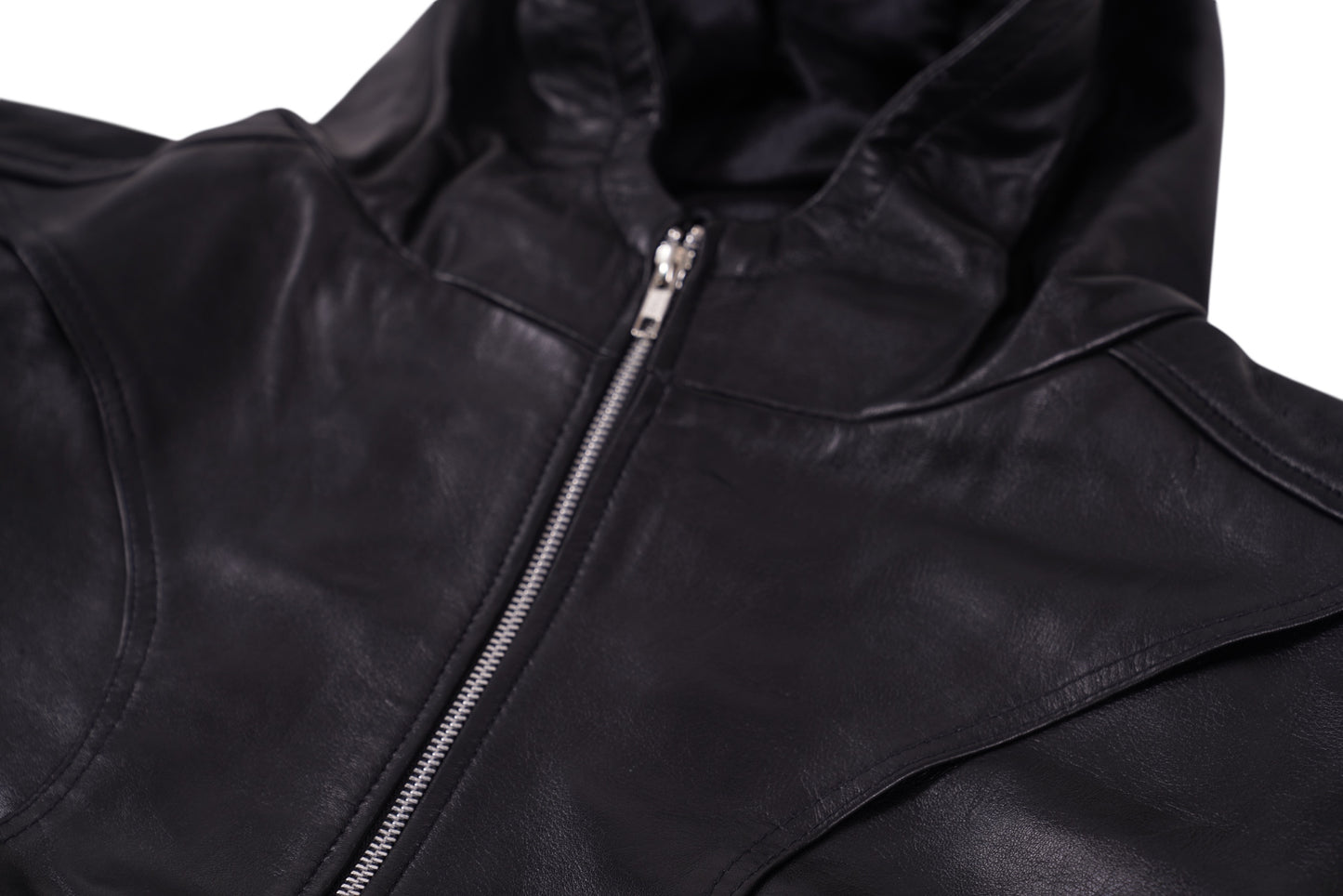 ALIEN LEATHER HOODIE (ALLBLACK)