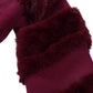 SIA HER Cropped Fur Varsity Jacket (Maroon)