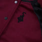 SIA HER Cropped Fur Varsity Jacket (Maroon)