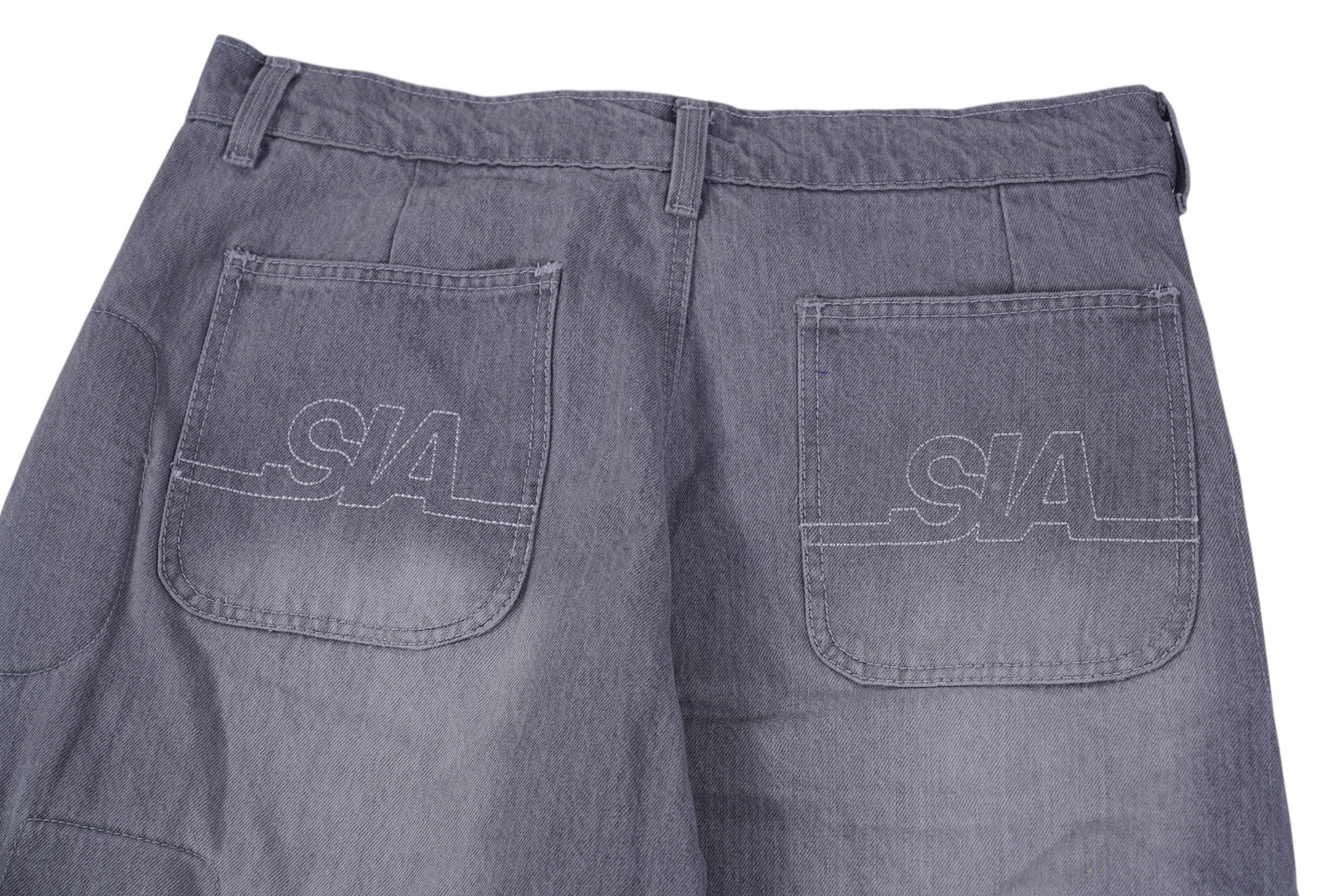 MOTO DENIM PADDED PANTS (GREY)
