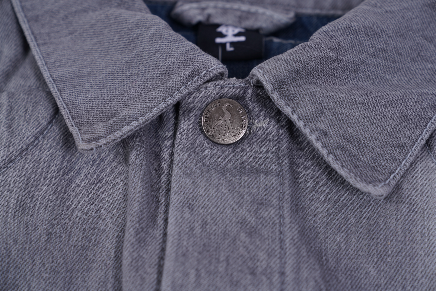 MOTO DENIM JACKET (Grey)