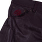 LEATHER MOTO PADDED PANTS (BURGUNDY)