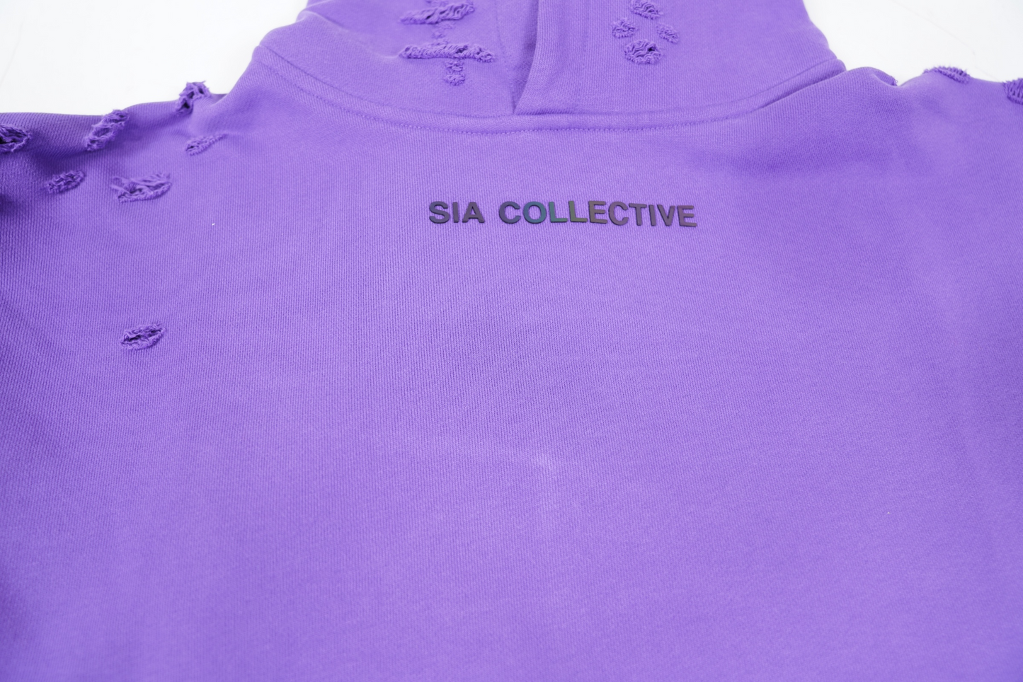 Distressed Relaxed Hoodie (Purple)