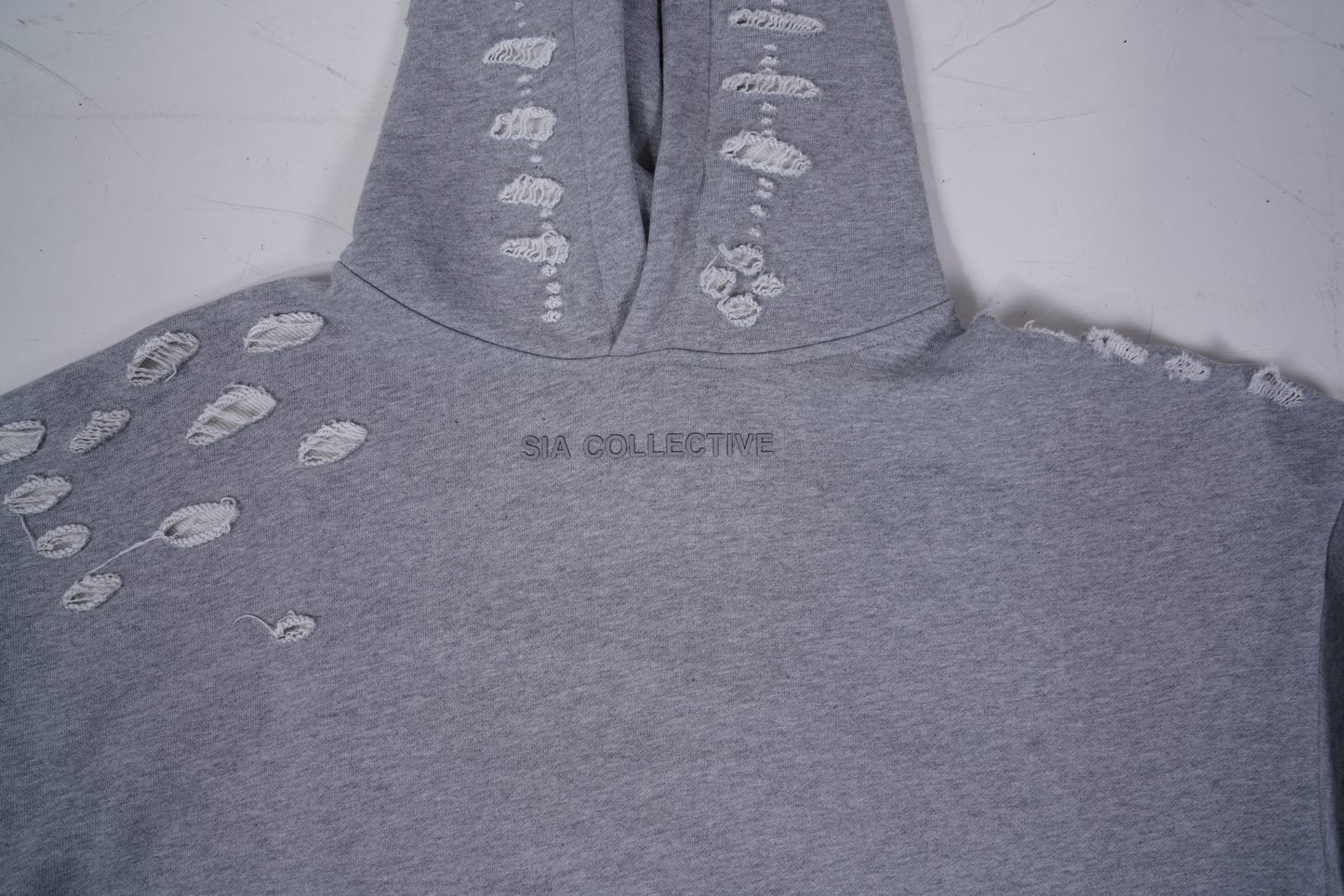 Distressed Relaxed Hoodie (Gray)