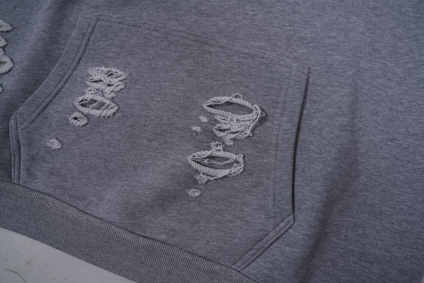 Distressed Relaxed Hoodie (Gray)