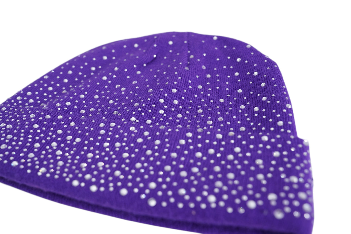 STREET CROWN CRYSTAL BEANIE  (PURPLE)
