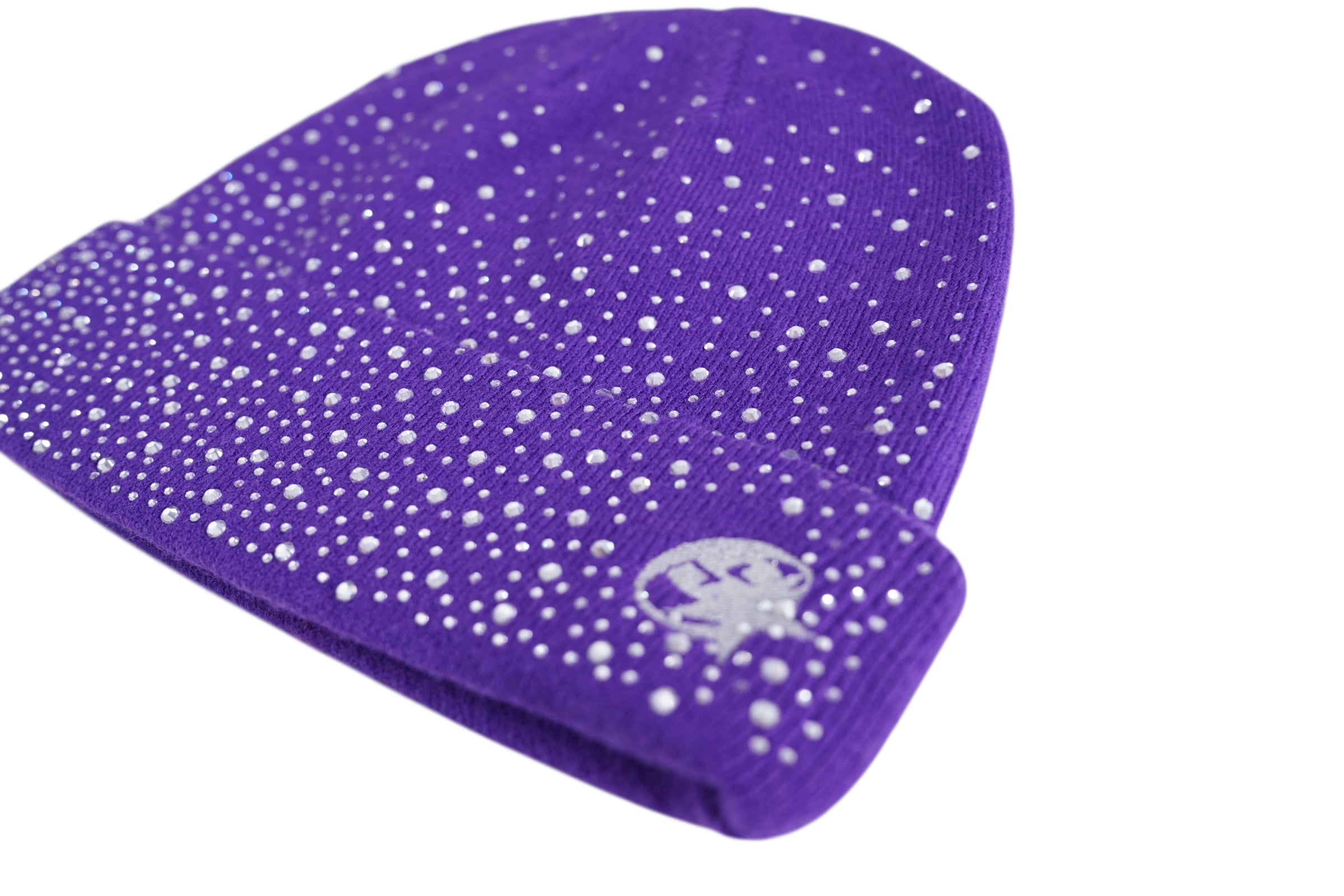 STREET CROWN CRYSTAL BEANIE  (PURPLE)