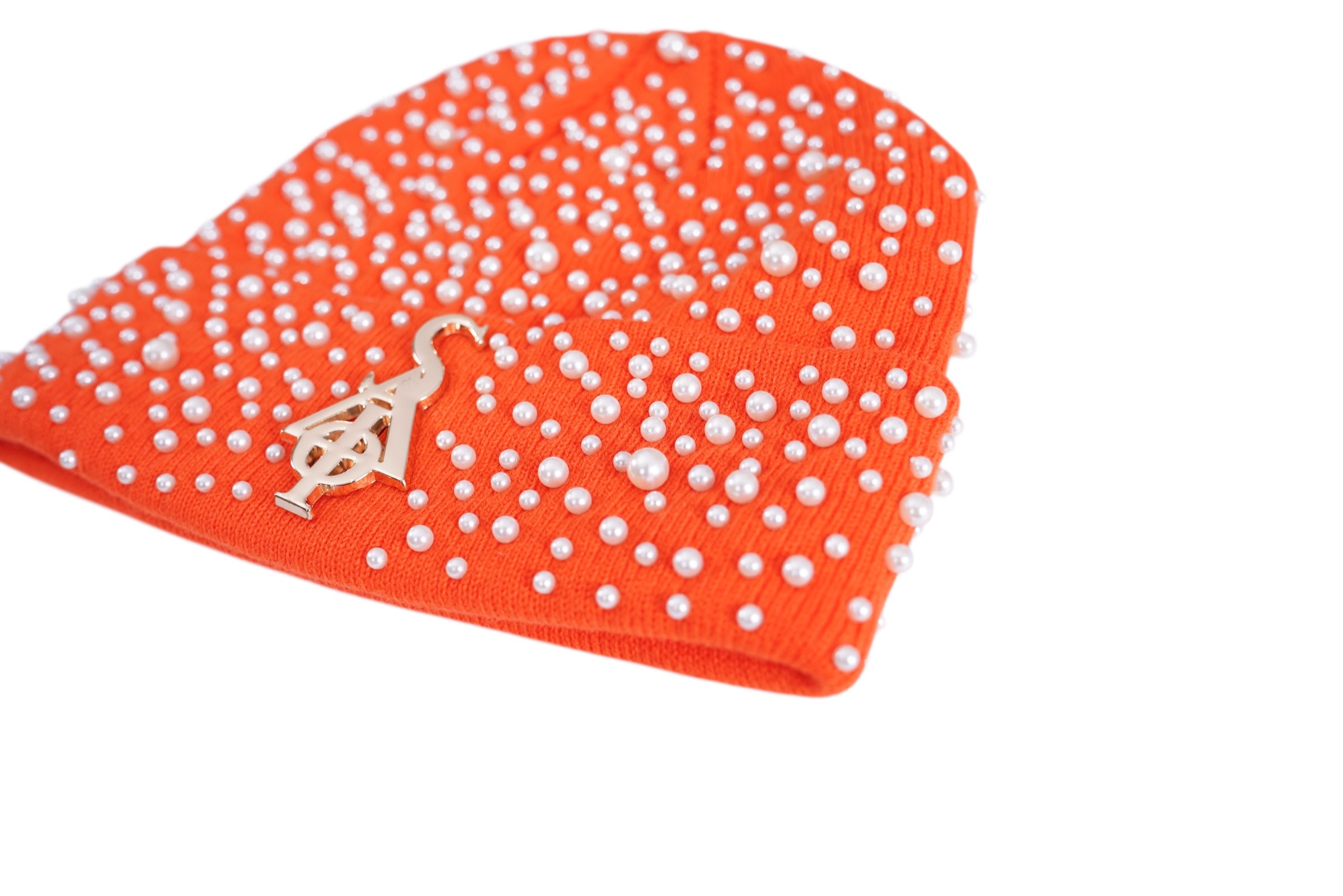 STREET CROWN PEARL BEANIE  (ORANGE HARVEST)