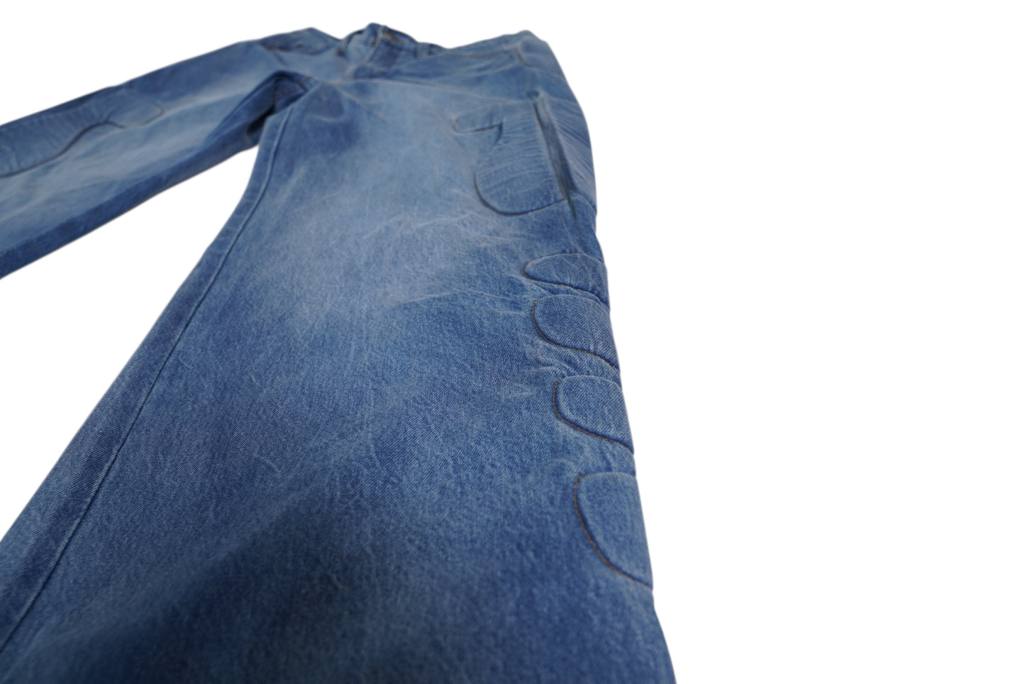 MOTO DENIM PADDED PANTS (BLUE)