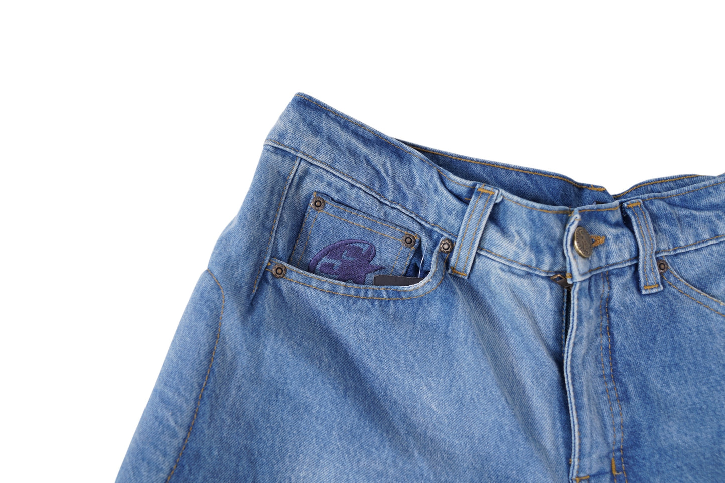 MOTO DENIM PADDED PANTS (BLUE)