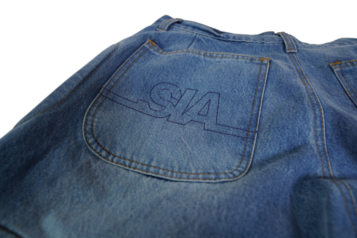 MOTO DENIM PADDED PANTS (BLUE)