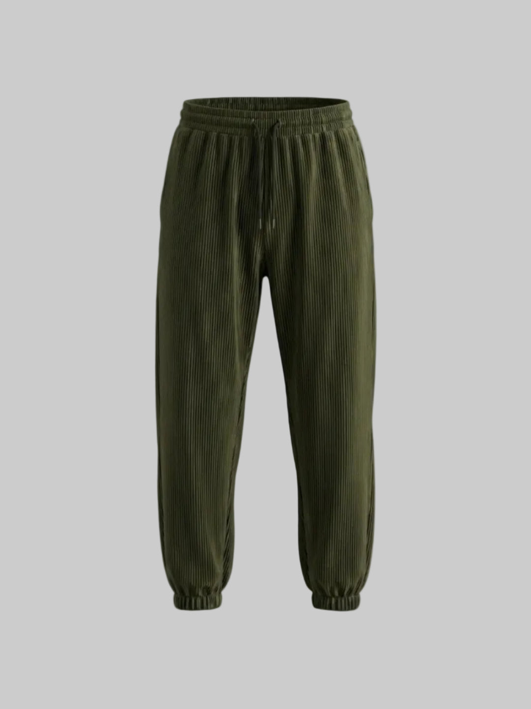 SIA HER RELAXED PLISSE DRAWSTRING PANTS (OLIVE)