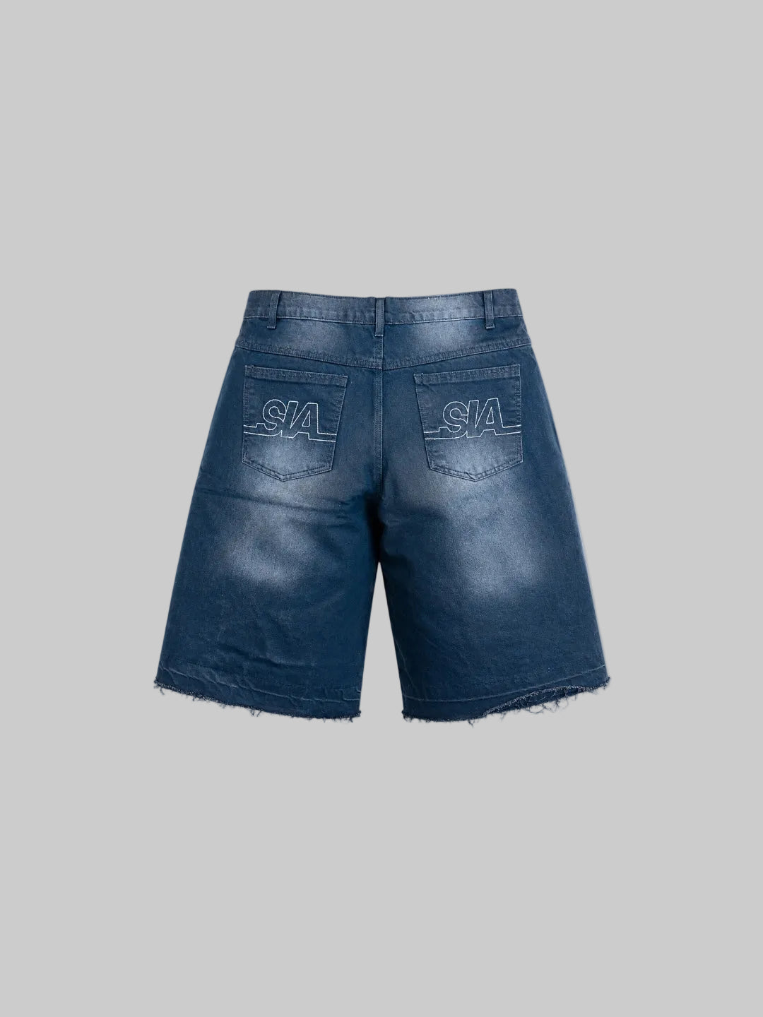 Patchwork Denim Shorts (Black)