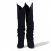 SIA HER DENIM COWBOY BOOTS (BLACK)