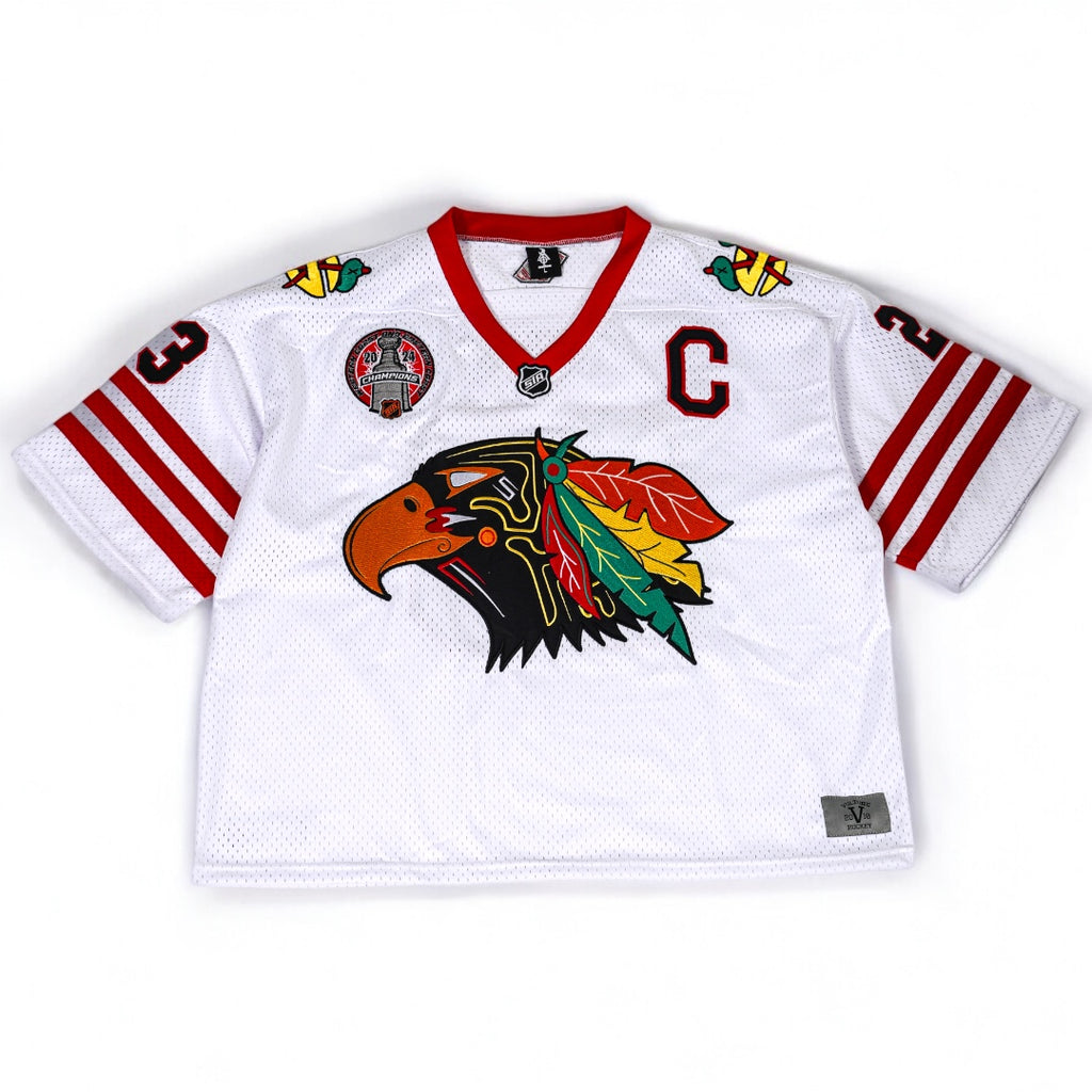 FW/24 SIA "WHITE " BLACK HAWKS HOCKEY JERSEY