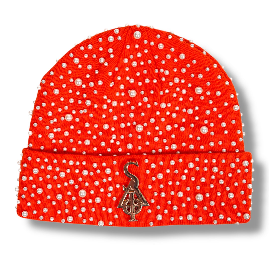 STREET CROWN PEARL BEANIE  (ORANGE HARVEST)