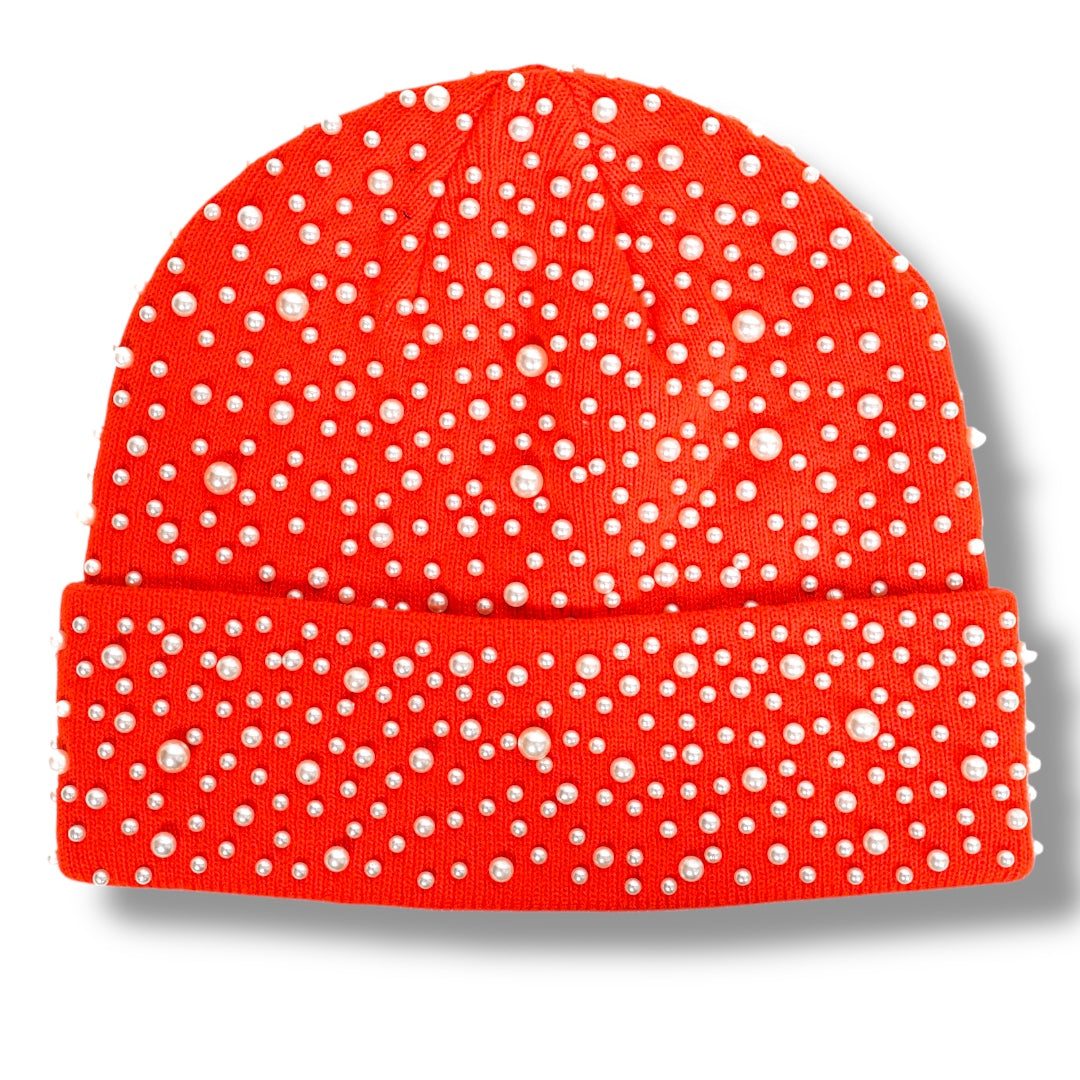 STREET CROWN PEARL BEANIE  (ORANGE HARVEST)