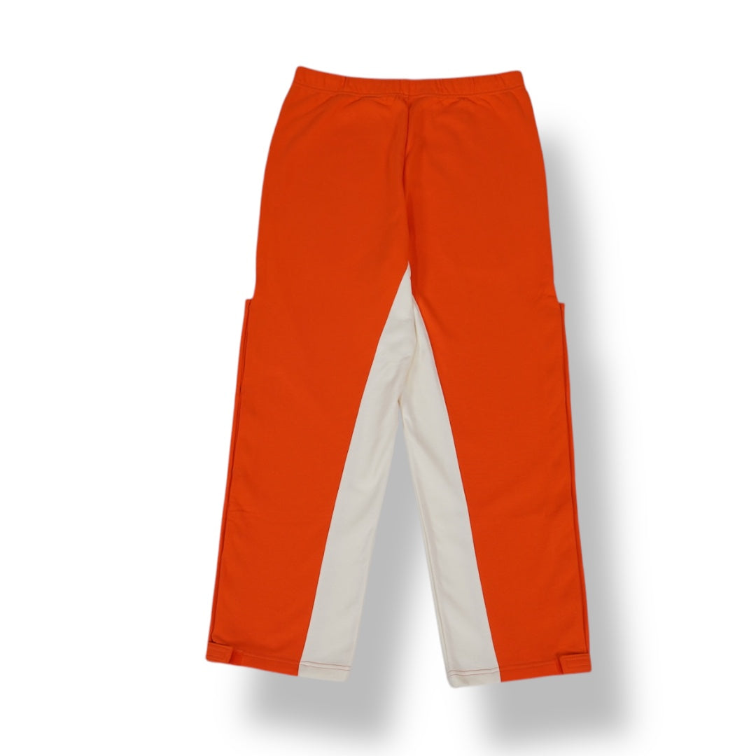 SIA "ORANGE/CREAM" Y2K SNAP SIDE ZIPPER WARM UP PANTS