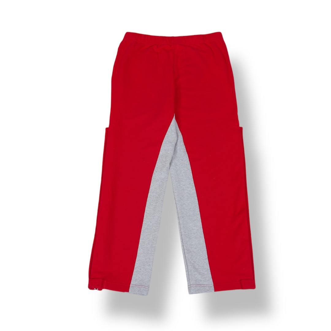 SIA "RED/GREY" Y2K SNAP SIDE ZIPPER WARM UP PANTS