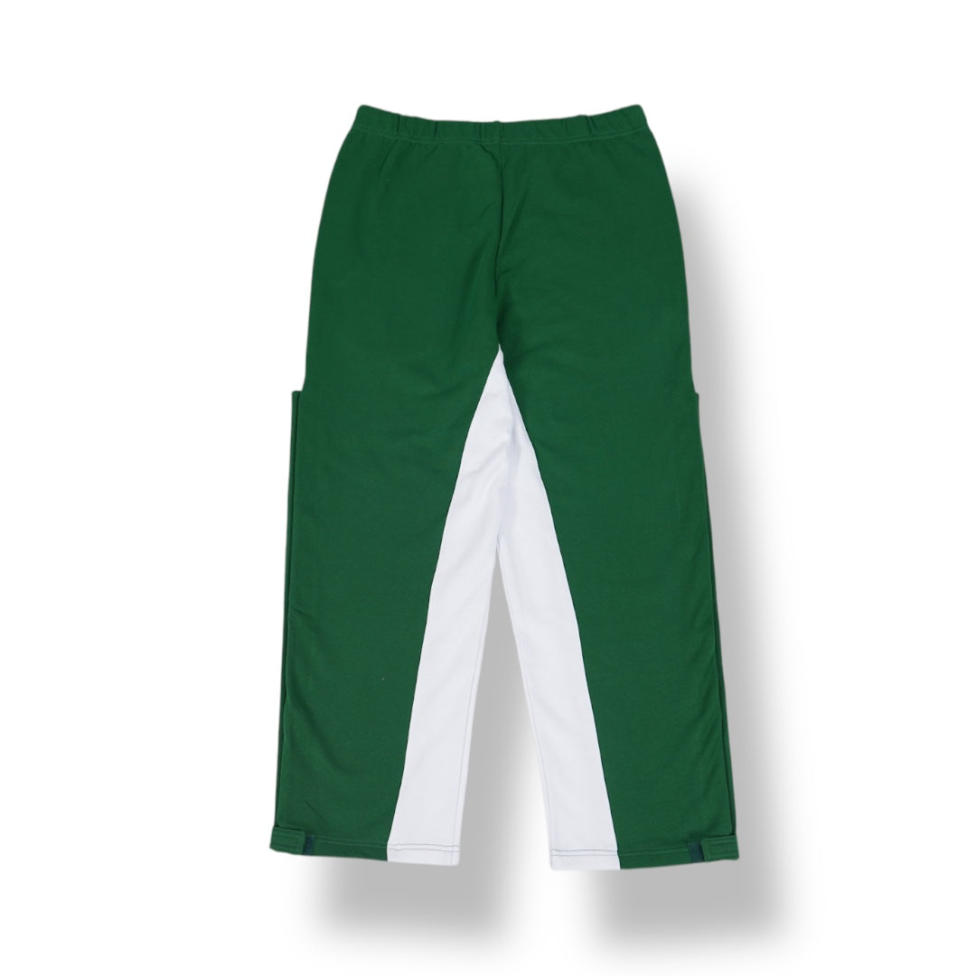 SIA "GREEN/WHITE" Y2K SNAP SIDE ZIPPER WARM UP PANTS